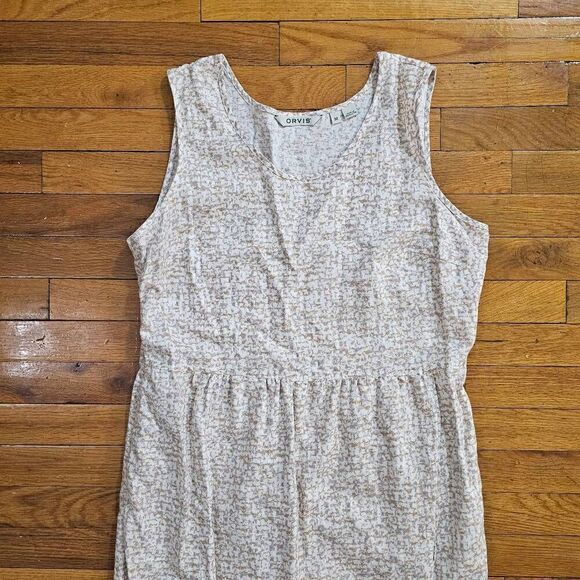 ORVIS Women Linen Blend Midi Dress Size Medium - Picture 2 of 8